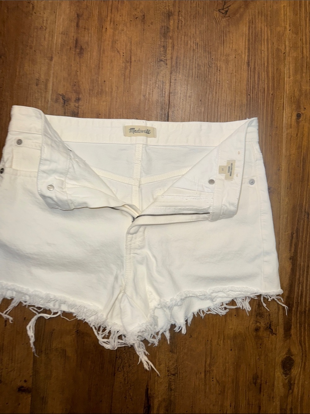 White Frayed Hem Madewell Shorts